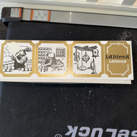 6 Vtg Lanissa Glass Christmas Ornaments Gold, Box, 3" - Picture 6 of 8